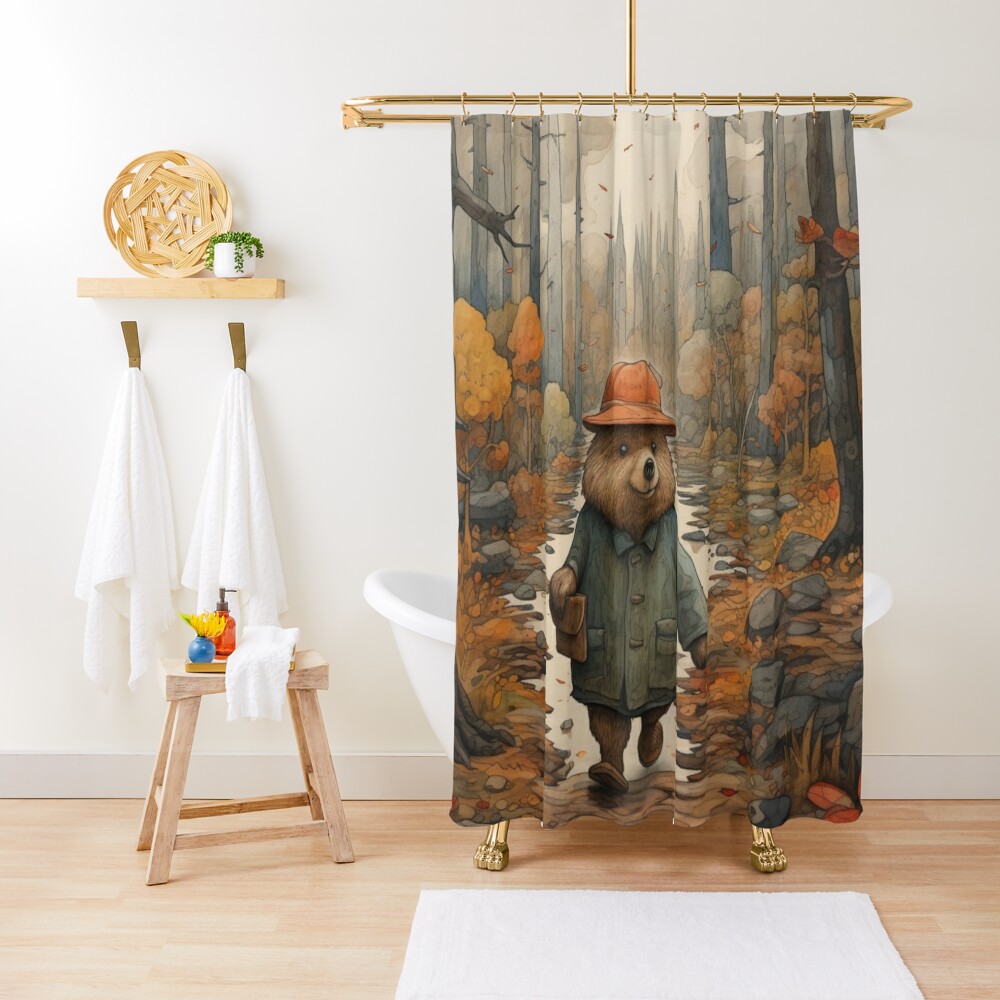 Discover mr bear strolling | Shower Curtain