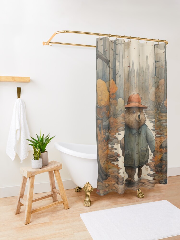 Discover mr bear strolling | Shower Curtain