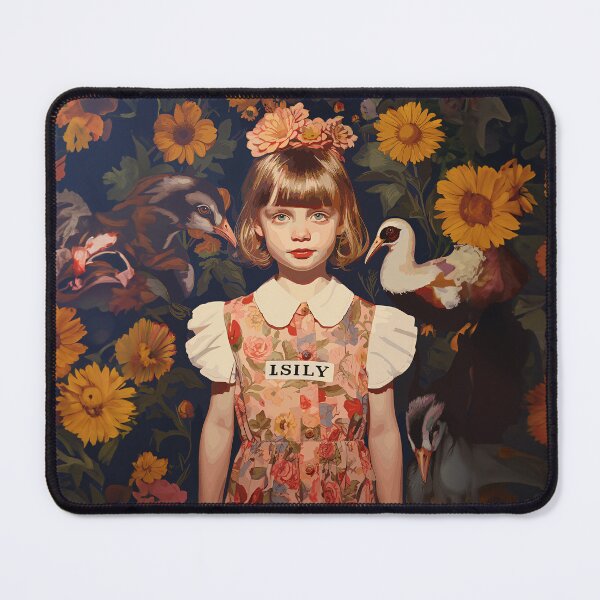 Item preview, Whimsical Playtime: Little Girl & Twin Silly Geese Art Poster designed and sold by MiniMosaic.