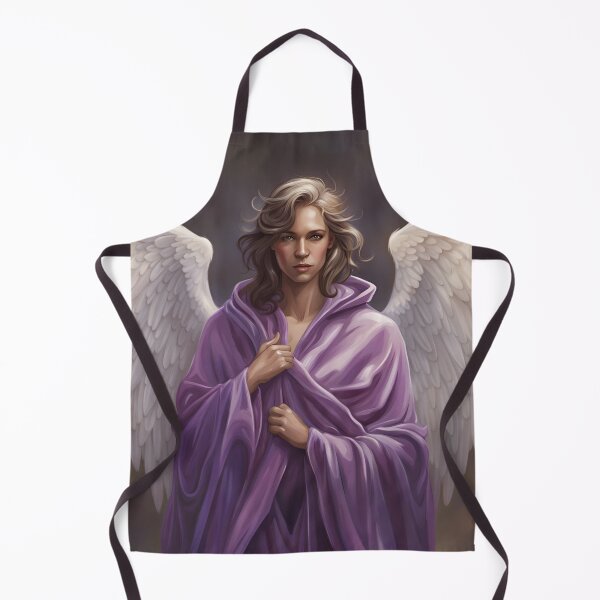 Item preview, Androgynous angel in purple robe with white wings designed and sold by SirenSeventyOne.