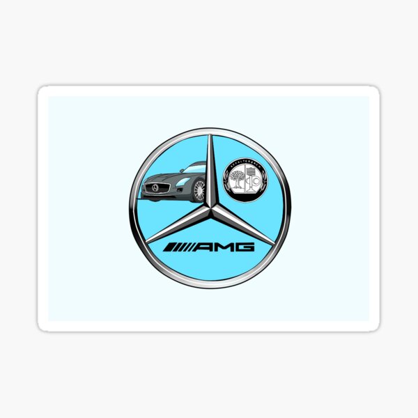 STK3 Sticker Autocollant : logo Mercedes rond bleu Diamètre environ 10 –  Jumajo