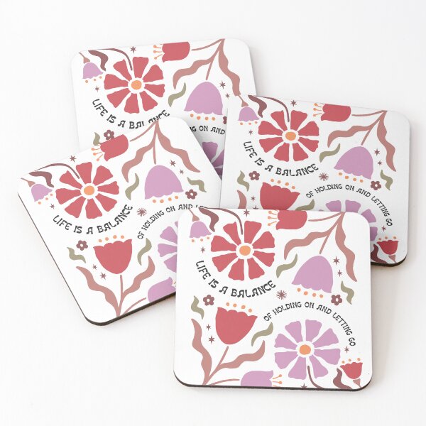 Item preview, Life is a Balance of Holding On and Letting Go | 80's style flowers Hippy Cottage Core designed and sold by GlobalGraphics.