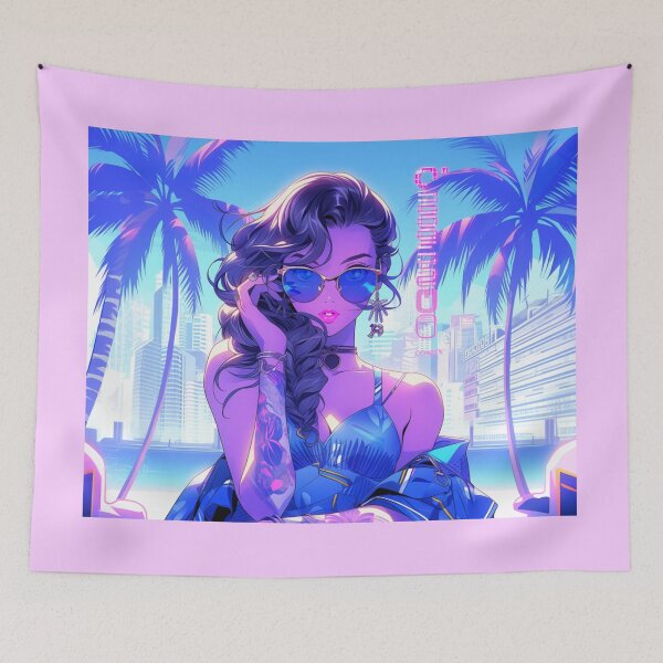 Item preview, 90s Anime Violet in Dubai: A Fusion of Nostalgia and Glamour in a Desert Oasis! designed and sold by RIAiCreations.