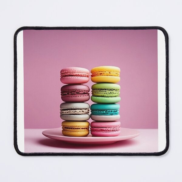 Item preview, colorful macaroons on pink background designed and sold by JuliVogel.