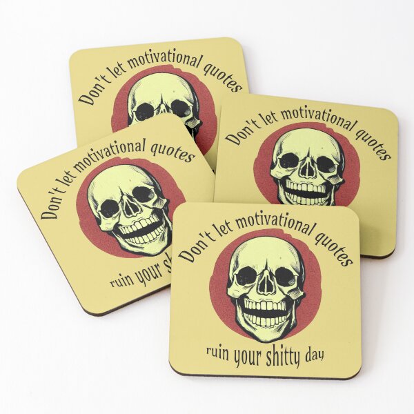 Item preview, Don't let motivational quotes ruin your shitty day vintage skull illustration designed and sold by wonderxwander.