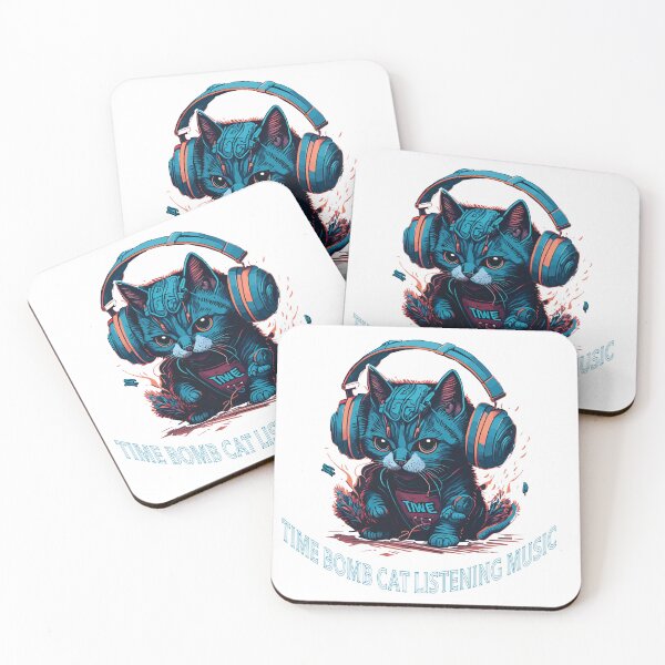 Item preview, Time bomb cat listening music designed and sold by Suldaanstyle.