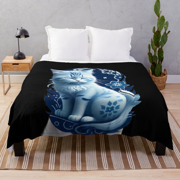 Item preview, Cyanotype Art of Fluffy Feline designed and sold by Mechanical-Artt.