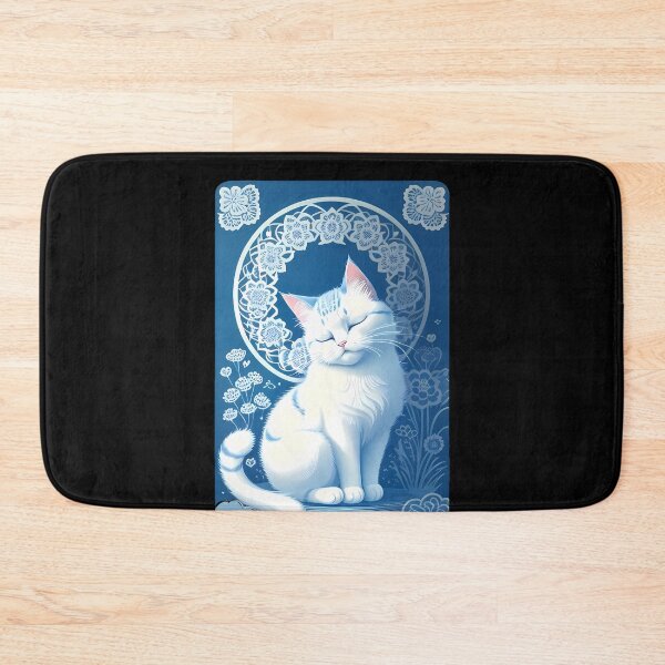 Item preview, Serenity of Cyanotype Fluffy Cat designed and sold by Mechanical-Artt.