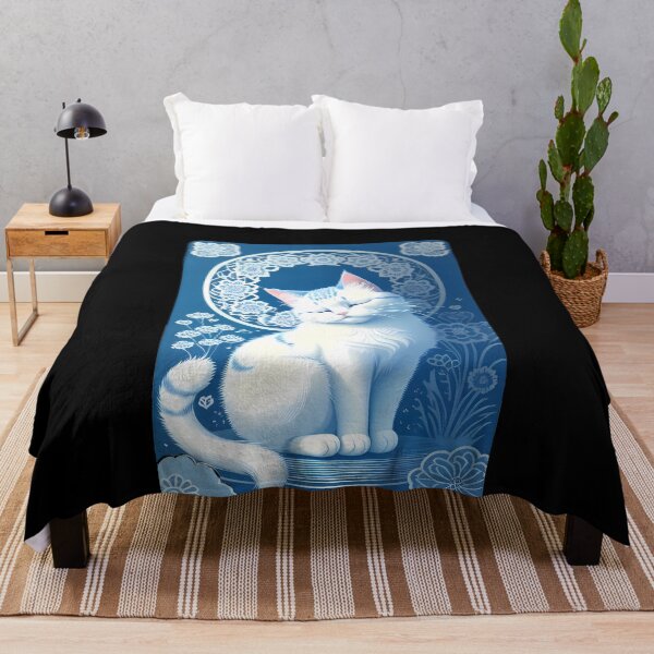 Item preview, Serenity of Cyanotype Fluffy Cat designed and sold by Mechanical-Artt.