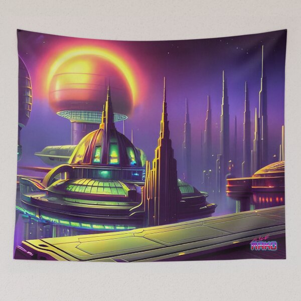 Item preview, Retro Scifi Skyline Deco XXII designed and sold by AliceMako.