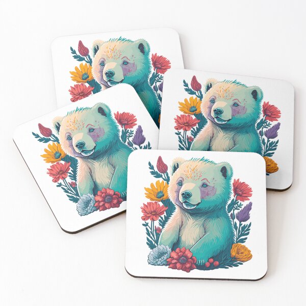 Item preview, Cute Polar Bear Cub with Flowers designed and sold by FocusChillax.