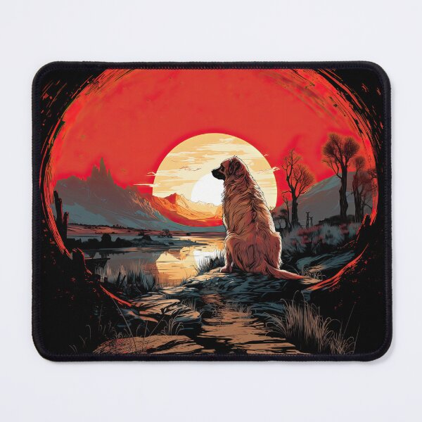 Item preview, Leonberger Dog Gazing At Grungy Sunset designed and sold by Appyrances.