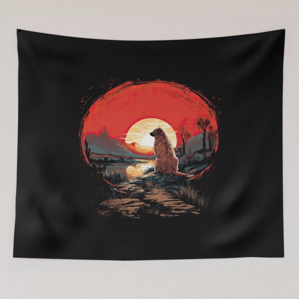 Item preview, Leonberger Dog Gazing At Grungy Sunset designed and sold by Appyrances.