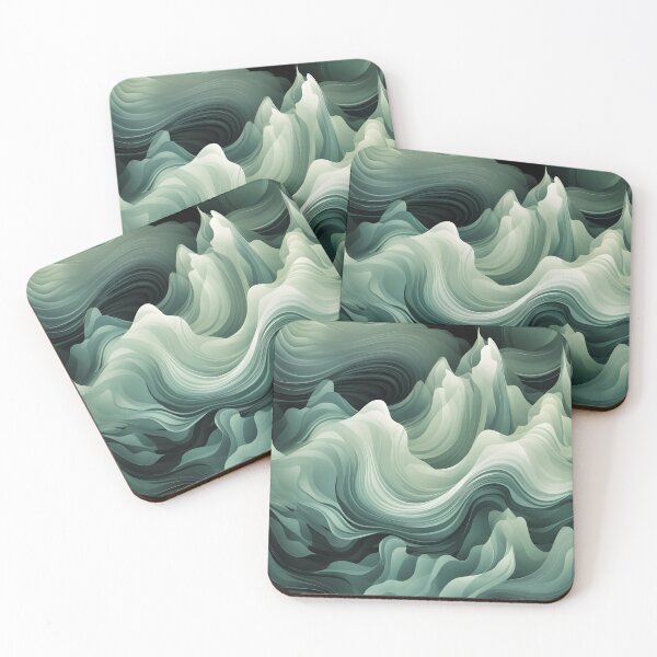 Item preview, Green Wave / Cloud / Silk Pattern designed and sold by ArtDecoStore.