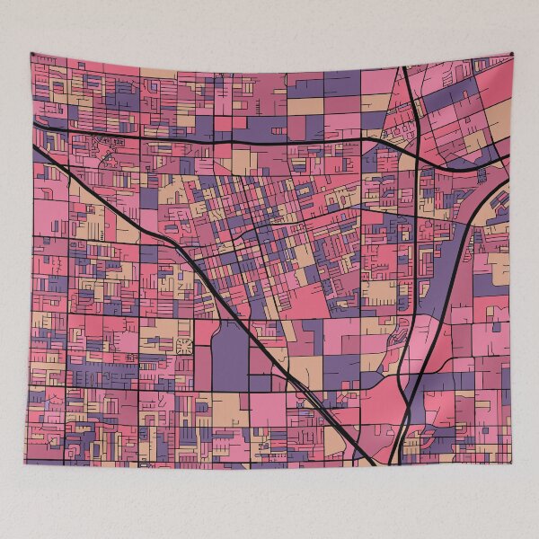 Item preview, Anaheim Map Pattern in Purple & Pink designed and sold by PatternMaps.