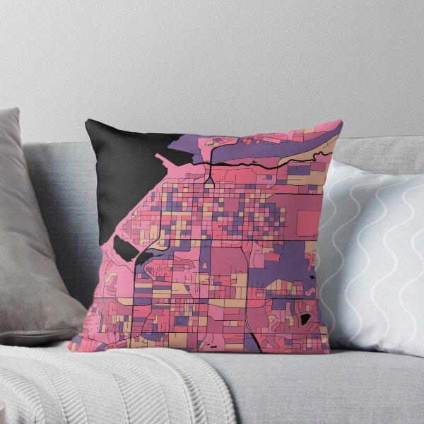 Artikelvorschau, Anchorage-Kartenmuster in Lila und Rosa entworfen und verkauft von PatternMaps.