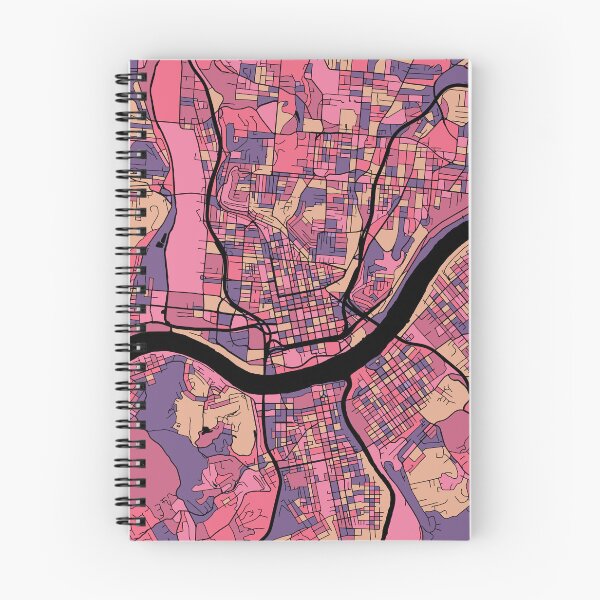 Item preview, Patrón de mapa de Cincinnati en morado y rosa designed and sold by PatternMaps.