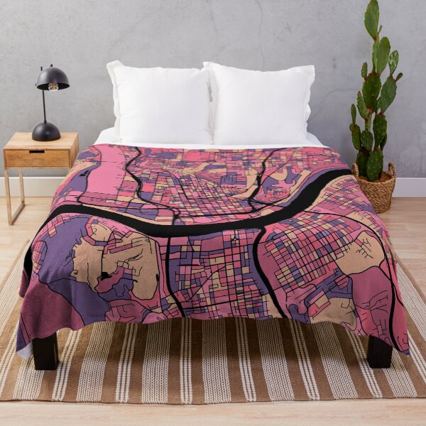 Item preview, Cincinnati Map Pattern in Purple & Pink designed and sold by PatternMaps.