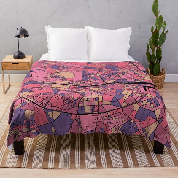 Item preview, Dublin Map Pattern in Purple & Pink designed and sold by PatternMaps.