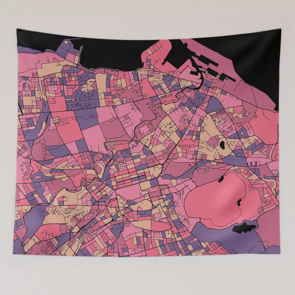 Item preview, Edinburgh Map Pattern in Purple & Pink designed and sold by PatternMaps.