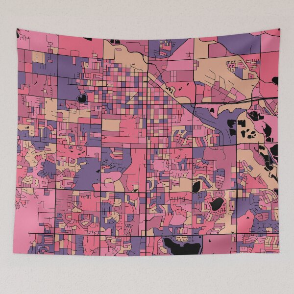 Item preview, Fort Collins Map Pattern in Purple & Pink designed and sold by PatternMaps.