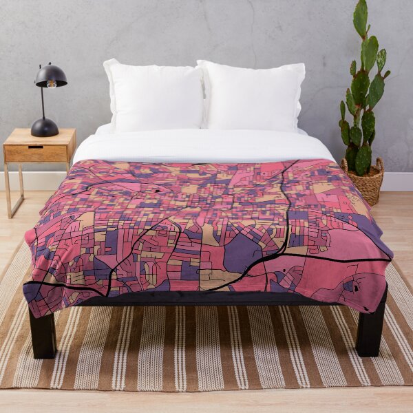 Item preview, Patrón de mapa de Greensboro en morado y rosa designed and sold by PatternMaps.