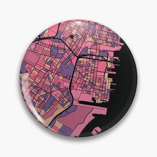 Item preview, Patrón de mapa de la ciudad de Jersey en morado y rosa designed and sold by PatternMaps.