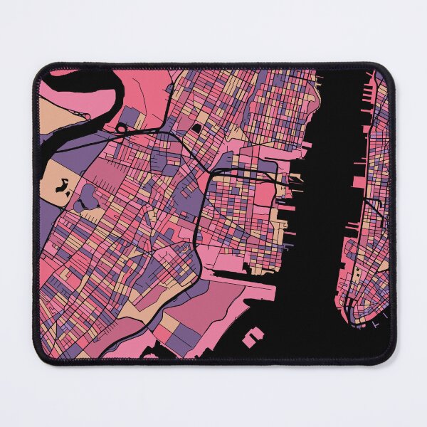 Item preview, Jersey City Map Pattern in Purple & Pink designed and sold by PatternMaps.