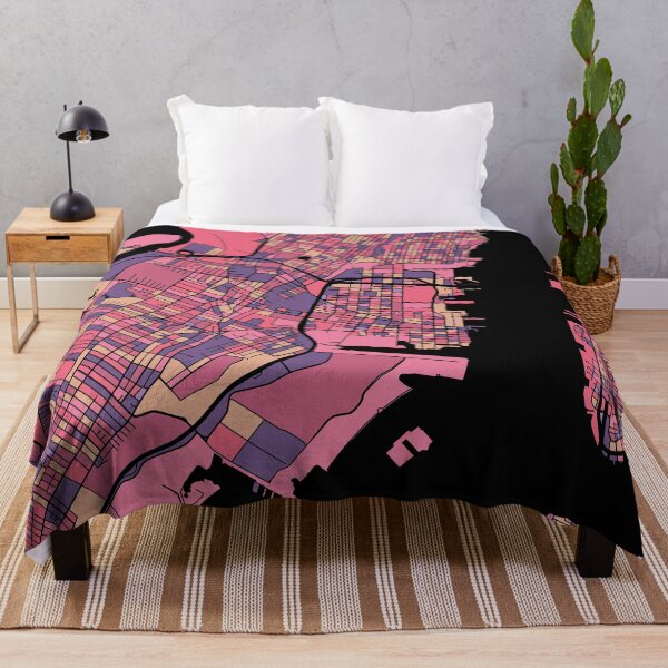Item preview, Jersey City Map Pattern in Purple & Pink designed and sold by PatternMaps.