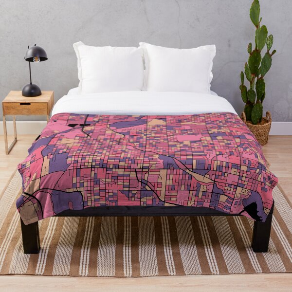 Item preview, Patrón de mapa de Lincoln en morado y rosa designed and sold by PatternMaps.