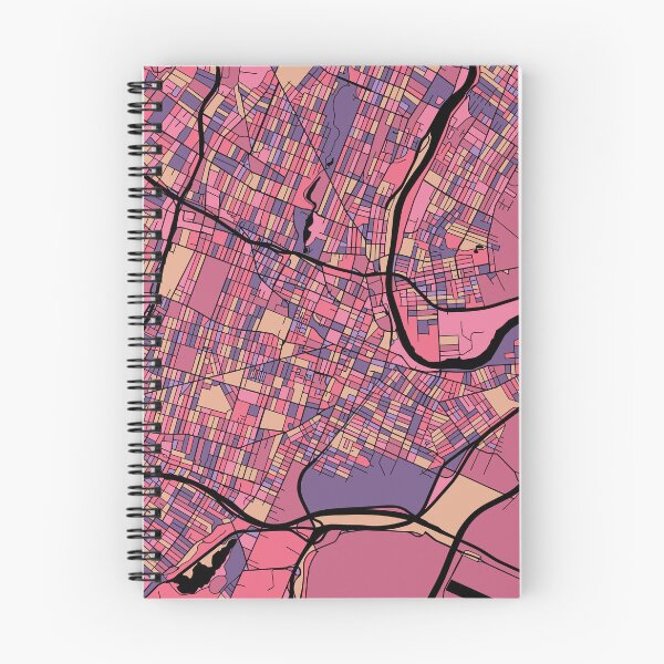 Item preview, Newark Map Pattern in Purple & Pink designed and sold by PatternMaps.