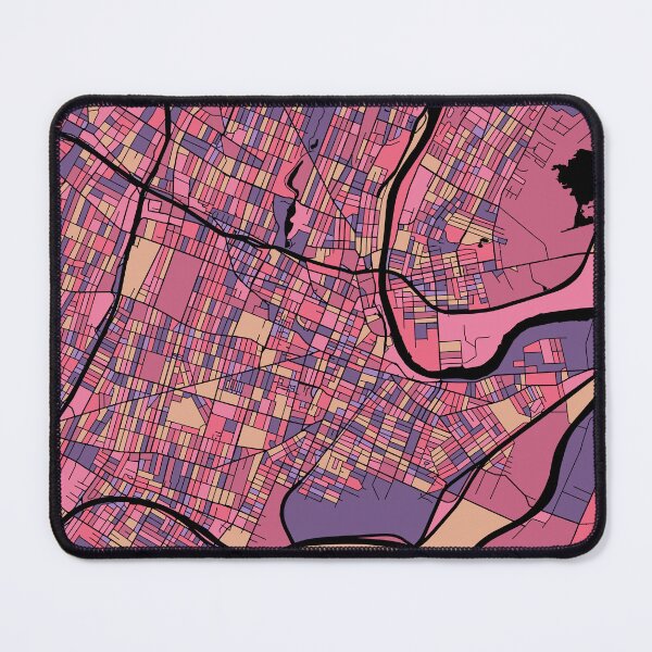 Item preview, Newark Map Pattern in Purple & Pink designed and sold by PatternMaps.