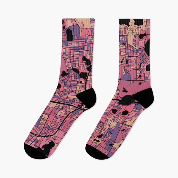 Artikelvorschau, Orlando-Kartenmuster in Lila und Rosa entworfen und verkauft von PatternMaps.