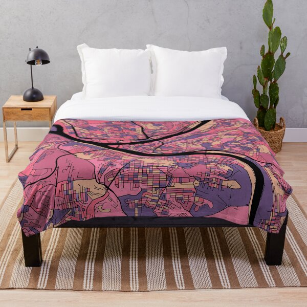 Item preview, Pittsburgh Map Pattern in Purple & Pink designed and sold by PatternMaps.