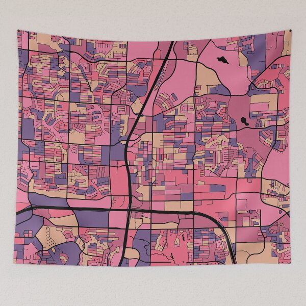 Item preview, Plano Map Pattern in Purple & Pink designed and sold by PatternMaps.