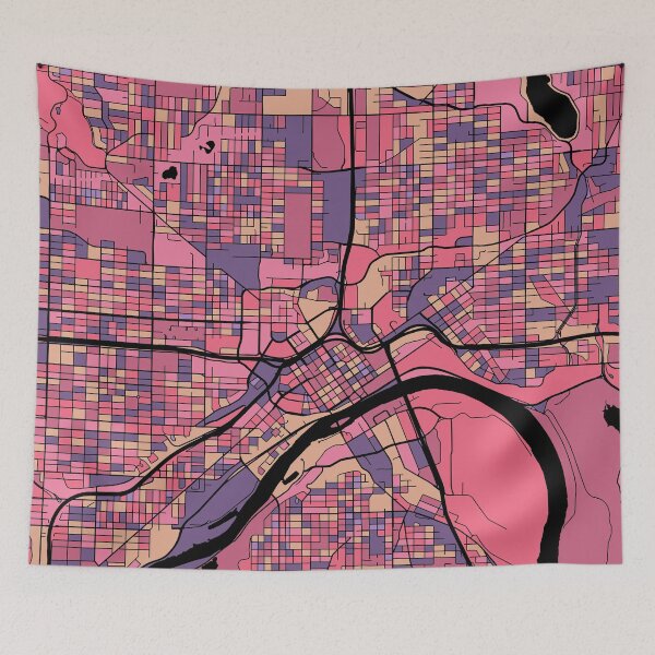 Item preview, Saint Paul Map Pattern in Purple & Pink designed and sold by PatternMaps.