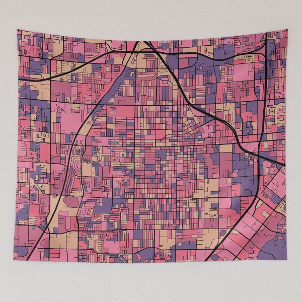 Item preview, Santa Ana Map Pattern in Purple & Pink designed and sold by PatternMaps.