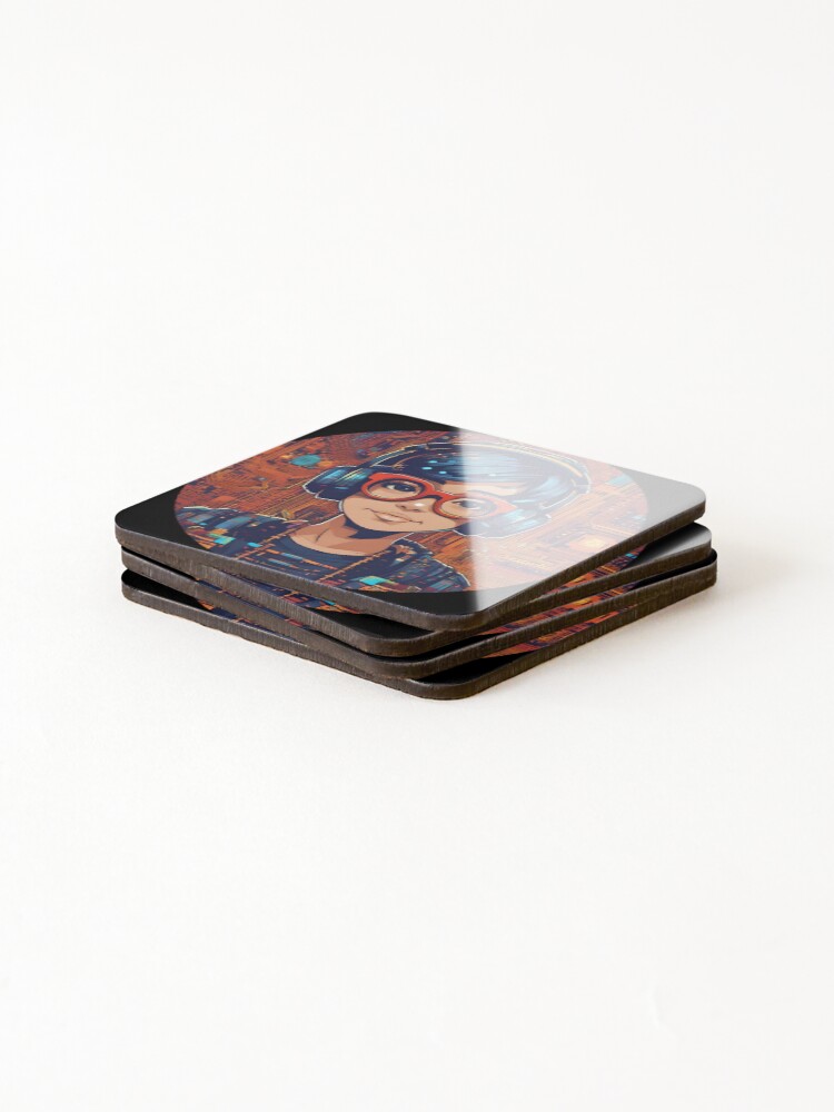 Thumbnail 4 of 5, Coasters (Set of 4), Pixel Code designed and sold by AbsoluteA.