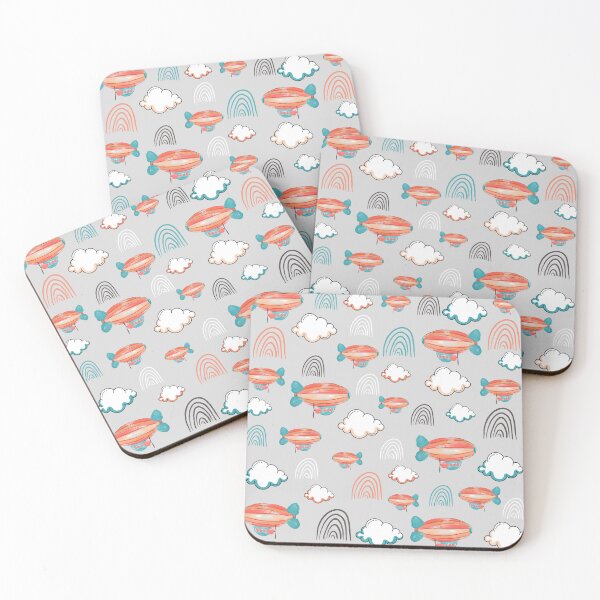 Item preview, Aesthetic rainbows and Orange aerostats with white clouds designed and sold by Rislam.