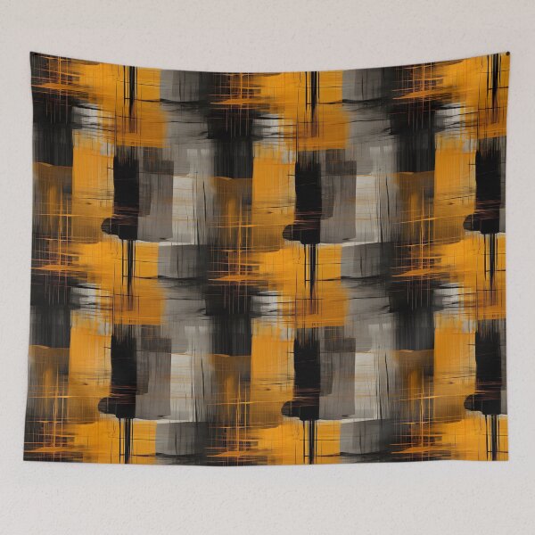 Item preview, Chic Yellow & Black Abstract Seamless Pattern - Bold Contrast designed and sold by Moo7shop.