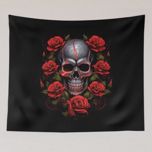 Item preview, Gothic Skull with Roses designed and sold by Vinson-MFG.