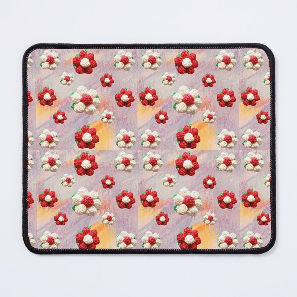 Item preview, Daisy puff flowers Red and Cream designed and sold by Sasidenidesign.