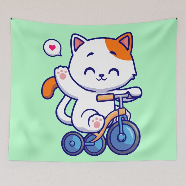 Item preview, Adventurous Cat on Wheels: Cycling Fun! designed and sold by hjian8219.