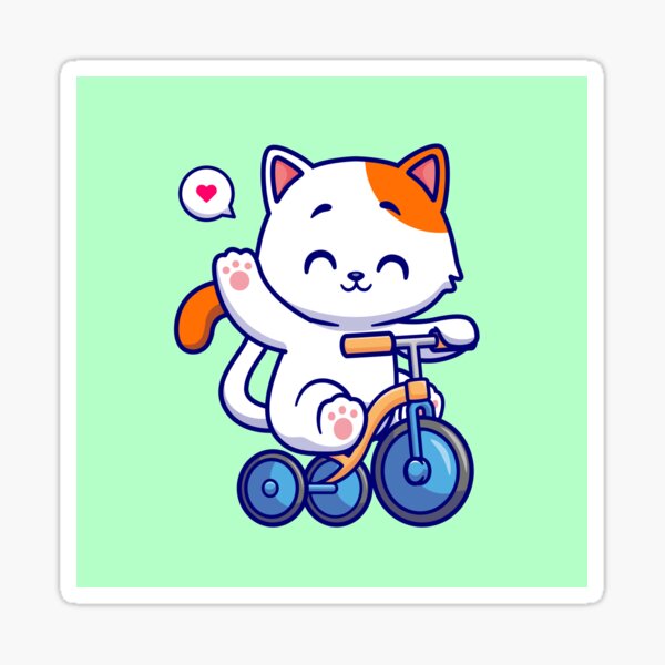 Item preview, Adventurous Cat on Wheels: Cycling Fun! designed and sold by hjian8219.