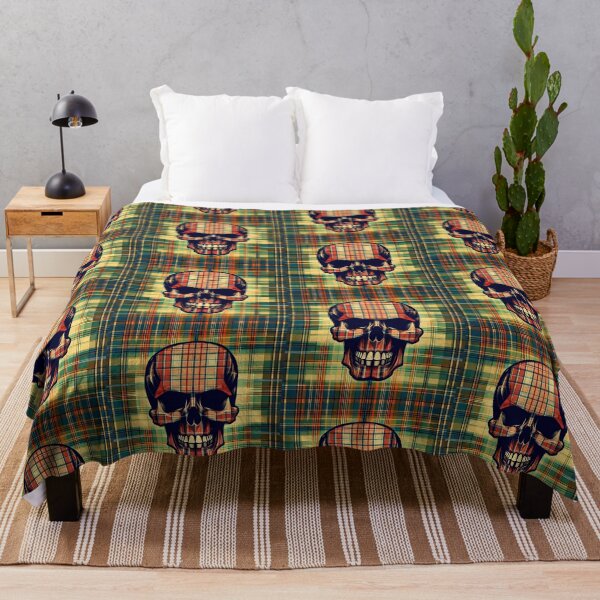 Item preview, Tartan skull in summer day designed and sold by TebyArt.