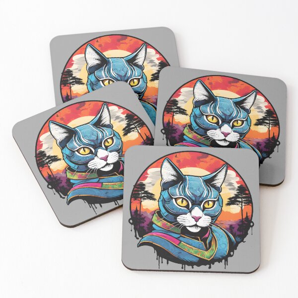 Item preview, fantasy samurai cat designed and sold by defpoint.