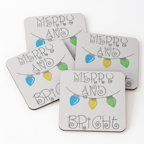 Item preview, Merry & Bright colorful Christmas lights designed and sold by RockPaperArt.