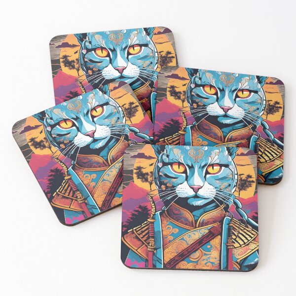 Item preview, japanese samurai fantasy cat designed and sold by defpoint.
