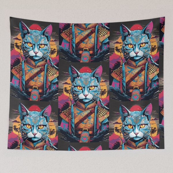 Item preview, japanese samurai fantasy cat designed and sold by defpoint.
