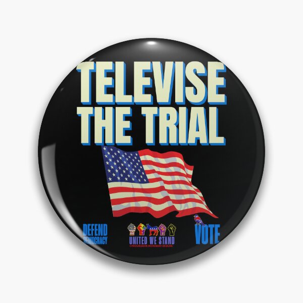 Item preview, PMD01028 Progressive Movement Designs Televise the Trial American Flag design shows you support democracy and want the Trump trials televised for Democrats Liberals Progressives and patriots  designed and sold by ProgressiveLeft.